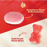 Pink Candy Mix | 2 Pound Bag | Sour Tutti-Frutti Gummi Bears & Strawberry Puffy Gummies | Chewy Candy | Pink Gummies for Baby Showers, Gender Reveal