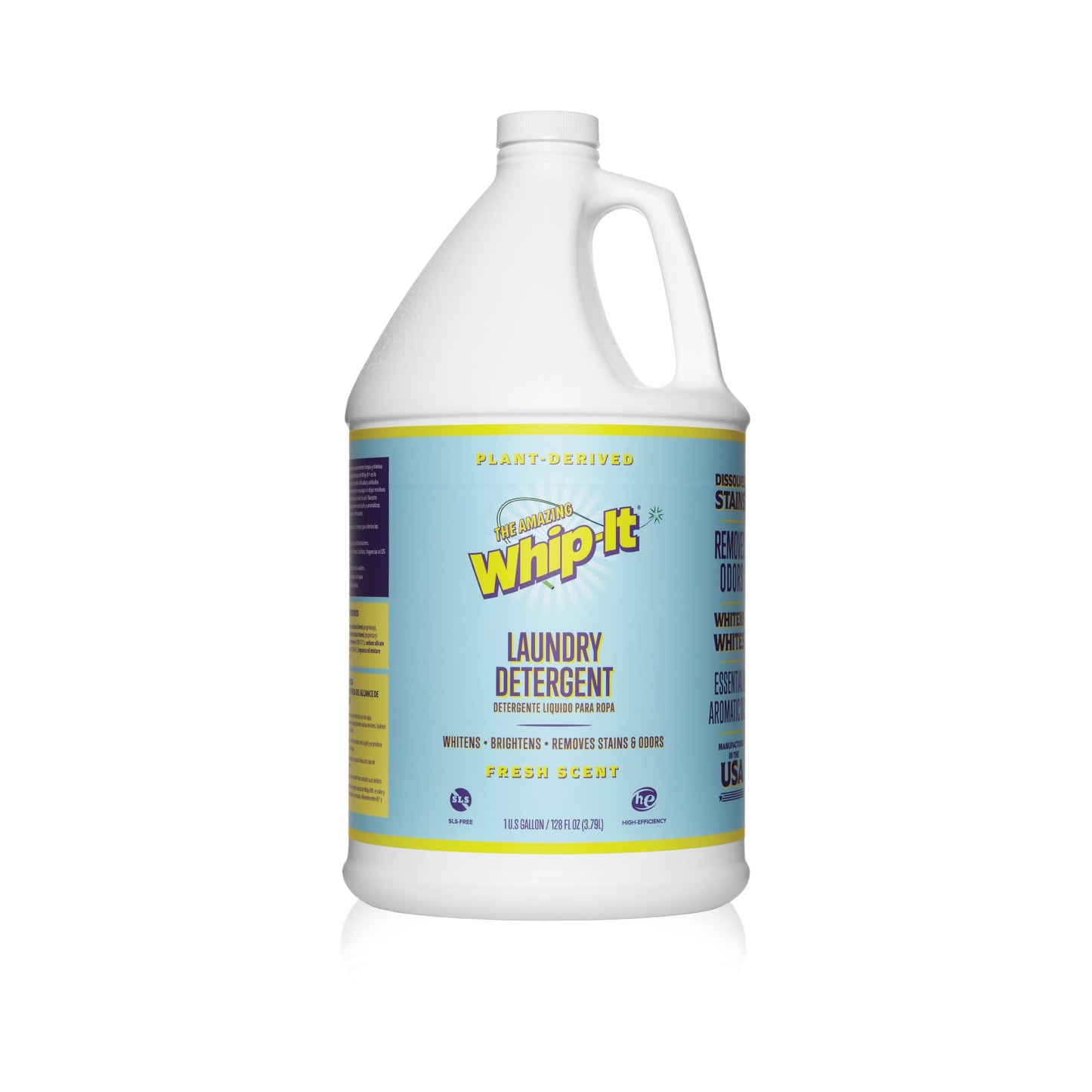 Whip-It Fresh Scent Laundry Detergent GALLON Size128 OZ