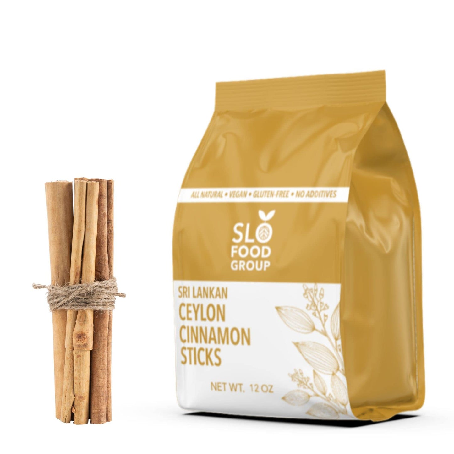 Slofoodgroup Ceylon Cinnamon Sticks - Pure Ceylon Cinnamon Quills 5 Inch Cut Cinnamon Spice from Sri Lanka, True Cinnamon - Cinnamomum Verum, 12 OZ.