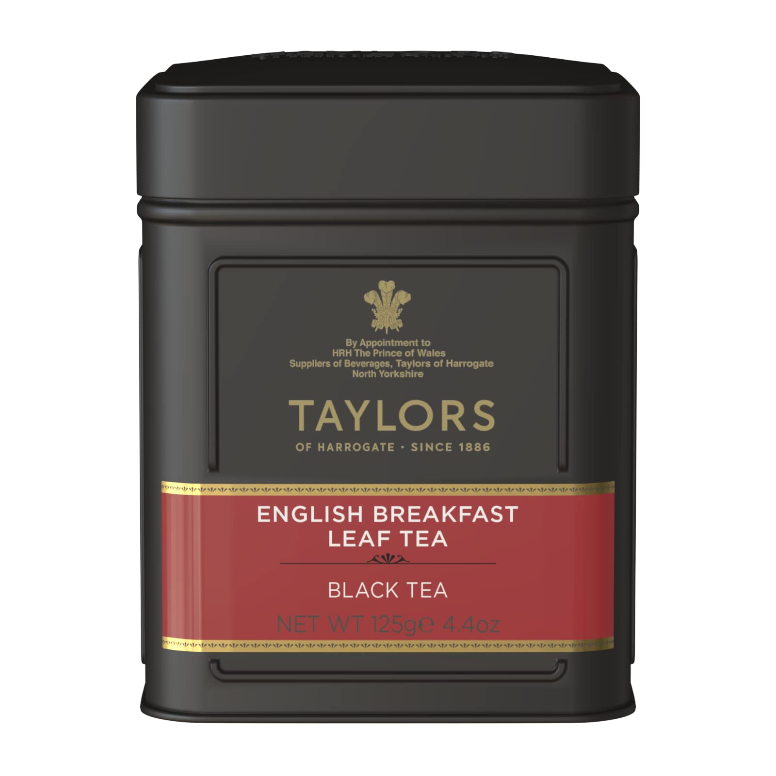 Taylors of Harrogate English Breakfast, Black Loose Leaf, 4.41 Ounce Tin Caddy (Pack of 1), Rich, Bright & Malty, Caffeinated, Premium Whole Leaf Tea