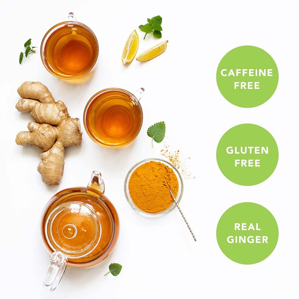 Prince of Peace Instant Ginger Honey Crystals w/Turmeric, 25 Sachets - Instant Hot or Cold Beverage - Easy to Brew Ginger and Honey Tea, Caffeine