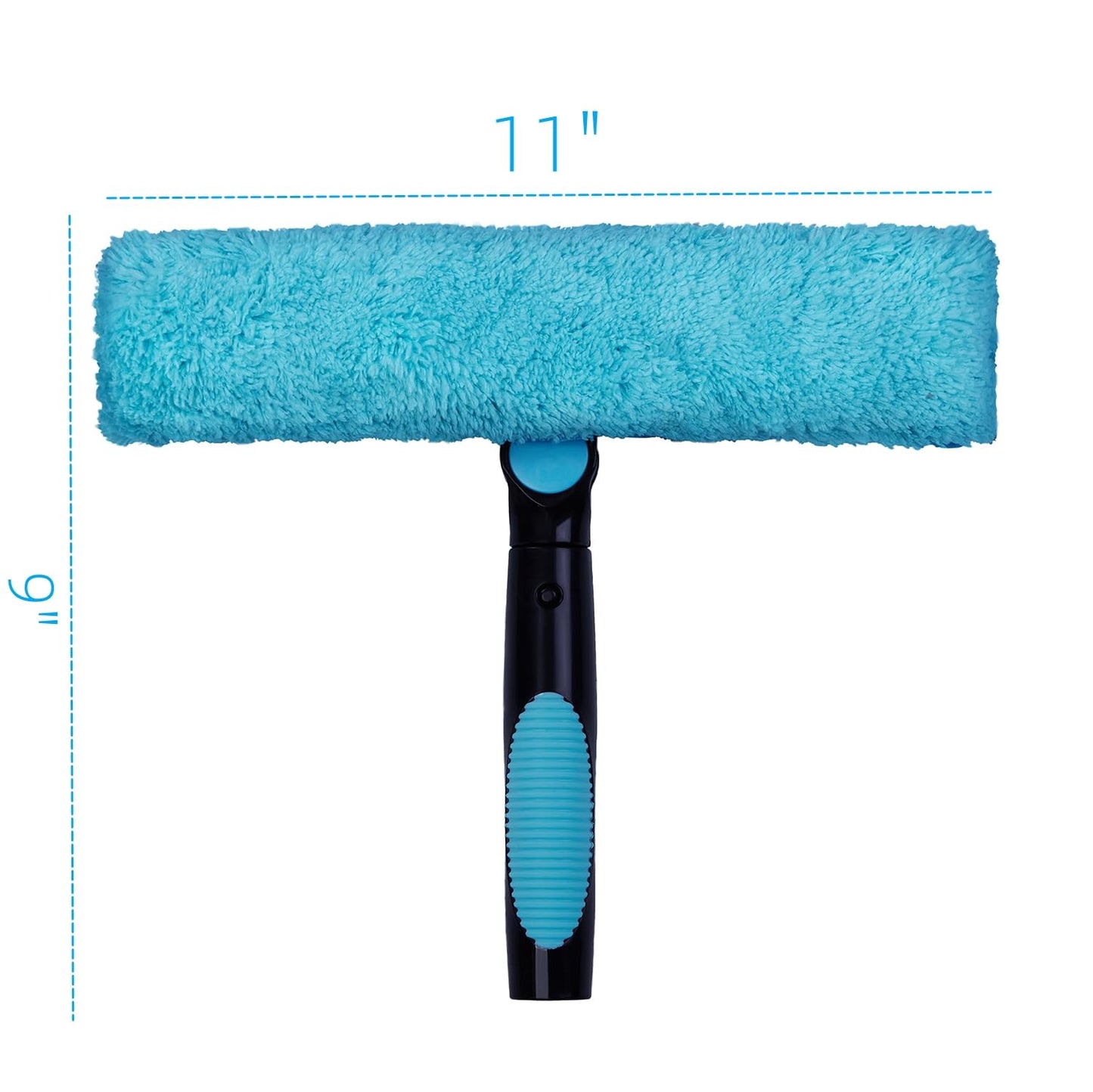 Hicavar 11" Window Squeegee and Microfiber Scrubber 2-in-1 Combo Cleaning Tools (Attachement Only) (1)