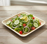 Charity Leaf Disposable Palm Leaf 11" Square Plates (25 pieces) Bamboo Like Serving Platters, Disposable Boards, Eco-Friendly Dinnerware For Weddings