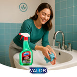 Valor Kitchen & Bathroom Cleaner Spray - Multi-Surface Degreaser & Limescale Cleaning Solution, Eco-Friendly Biodegradable Formula, (32 Fl Oz (Pack