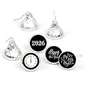 Big Dot of Happiness New Year's Eve - Silver - 2026 New Years Eve Party Round Candy Sticker Favors - Labels Fit Chocolate Candy (1 Sheet of 108)