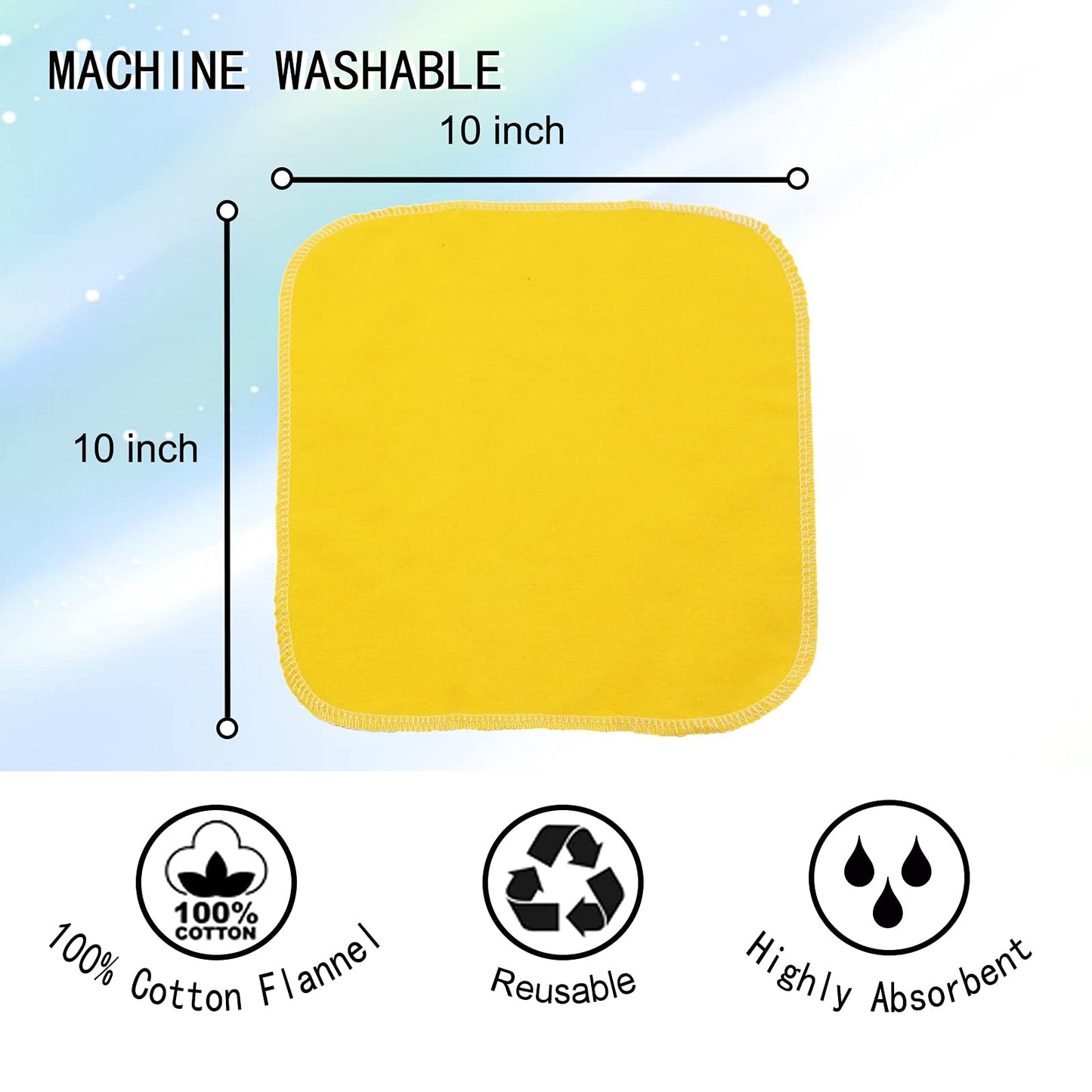 Reusable 100% Cotton Cloth Napkins - 30 Pack 10'' X 10'' Zero Waste Eco Friendly Paperless Towels, Solid color