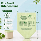 UNNI Compostable Trash Bags, 2.6 Gallon / 9.84 Liter, 100 Count, Extra Thick 0.71 Mil Small Kitchen Food Scrap Bin Liners, Certified by BPI, CMA & OK