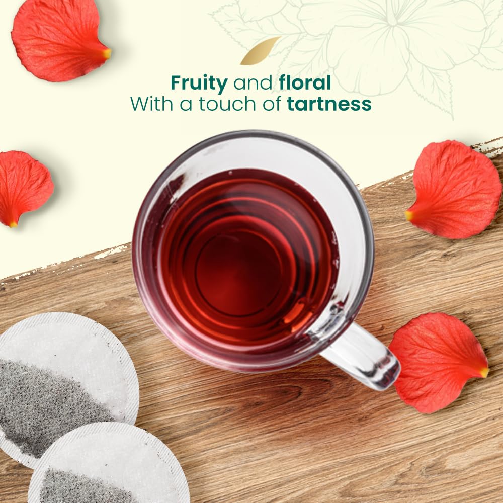 Hibiscus Tea Bags (100 Count) - Flor de Jamaica Herbal Tea, Caffeine-Free Hibiscus Tea, Antioxidant-Rich, & Non-GMO - NaturalEvity - Ayurveda