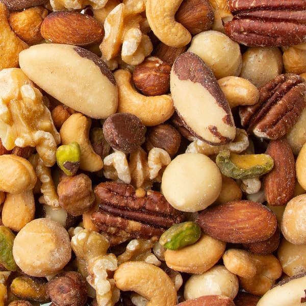 Oh! Nuts Mixed Nuts Roasted Unsalted - 2 lb - Unsalted Mixed Nuts - Cashews, Walnuts, Hazelnuts, Almonds - Fresh Zip-Seal Bag