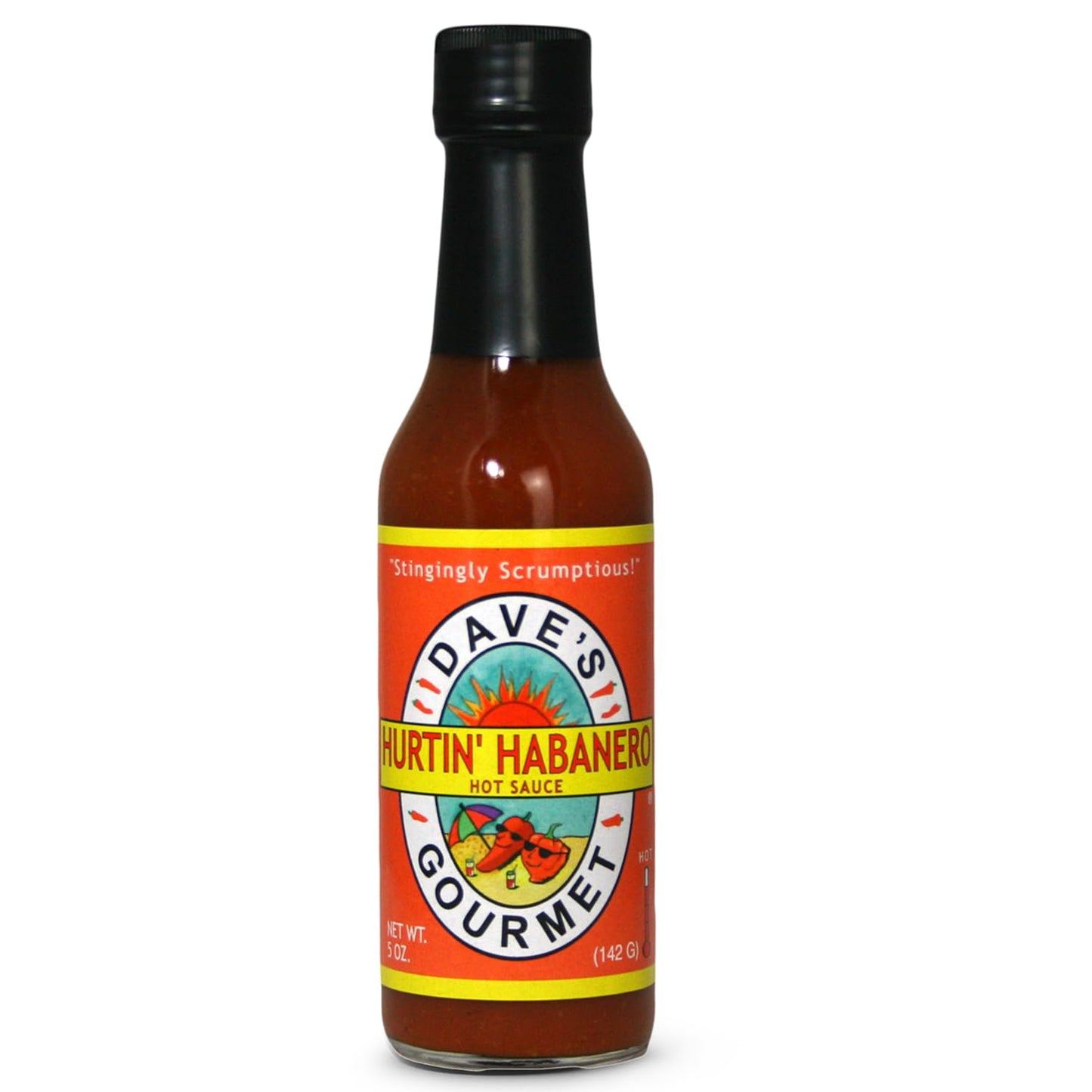 Dave's Gourmet Hurtin' Habanero Hot Sauce - Balanced Moderate Heat with Habanero, Garlic & Spices - Hot Sauce - Ideal for Grilled Meats, Eggs & More