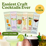 Maud's Mixers Variety Pack Cocktail Mix, 12 ct, Mocktail Non-Alcoholic Drinks - Made with Real Agave - Low Calorie, Low Sugar, Easy to Mix
