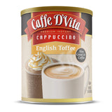 Caffe Da'Vita English Toffee Cappuccino Mix - Instant Cappuccino Mix, Gluten Free, No Cholesterol, No Hydrogenated Oils, No Trans Fat, 99% Caffeine