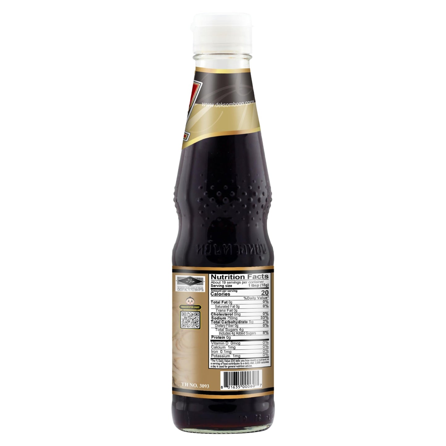 DEK SOM BOON Thick Oyster Sauce 12.35 oz (350g), Authentic Thai Oyster Sauce for Stir-Fry, Marinades & Asian Cooking, Product of Thailand