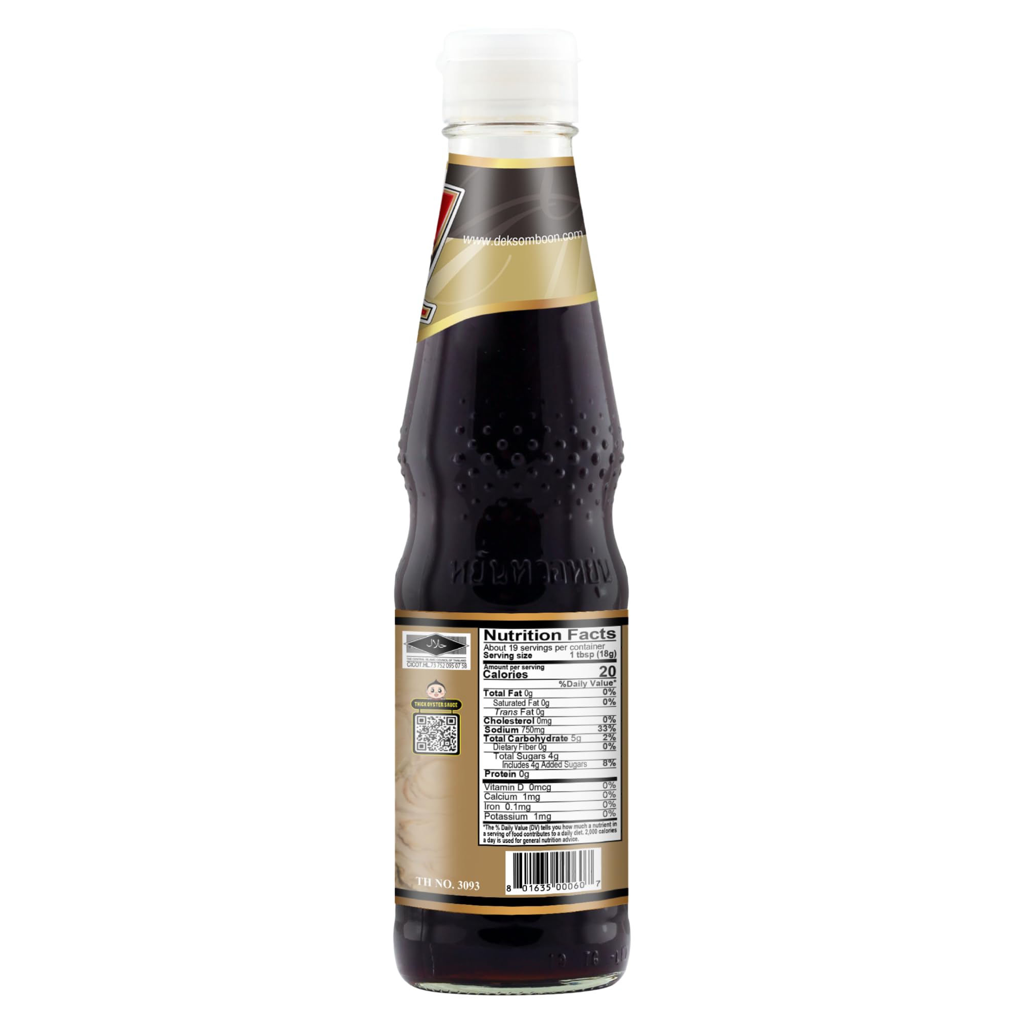 DEK SOM BOON Thick Oyster Sauce 12.35 oz (350g), Authentic Thai Oyster Sauce for Stir-Fry, Marinades & Asian Cooking, Product of Thailand