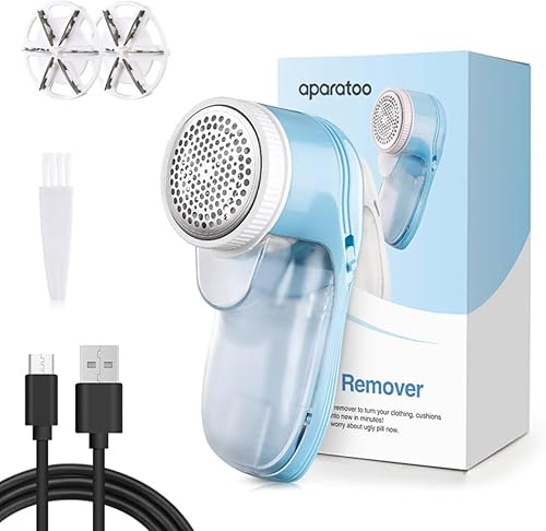 Fabric Shaver, Lint Remover for Clothes, Electric Lint Remover with 3 Replaceable Blades, Removes Fabric Pills, Rechargeable Sweater Defuzzer Pill
