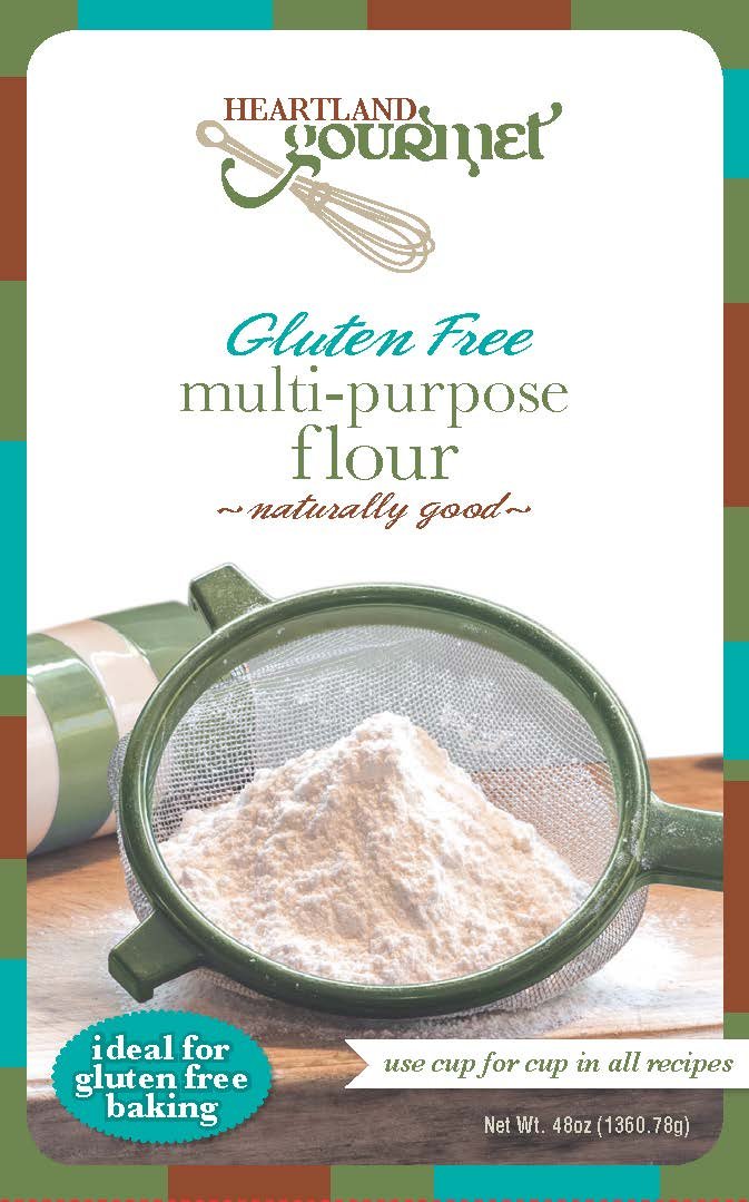 Heartland Gourmet Gluten Free Flour Mix | Celiac Safe Flour | Product of Nebraska | 48 Ounce Box | Pack of 1