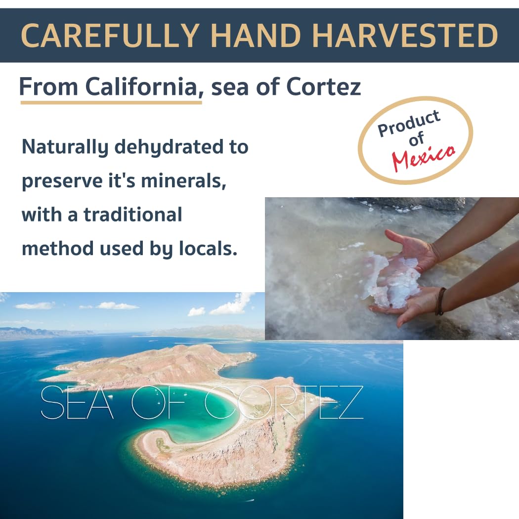 All Goods Sea Salt - Fine Grain, 16 oz, 100% Natural, Hand-Harvested, Rich in Essential Minerals, 30% Less Sodium, Kosher, Unrefined.