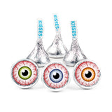 85 Pcs Chocolate Eyeballs Halloween Party Favors Googly Eyes Stickered Silver Kisses Candy (13.6oz) - No Assembly Required