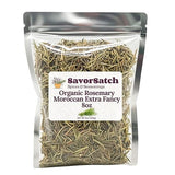 SavorSatch Rosemary Moroccan Extra Fancy - 8oz Resealable Pouch | Organic, Allergen-Free, Non-GMO, Kosher | Mediterranean Herb, Whole Leaf |