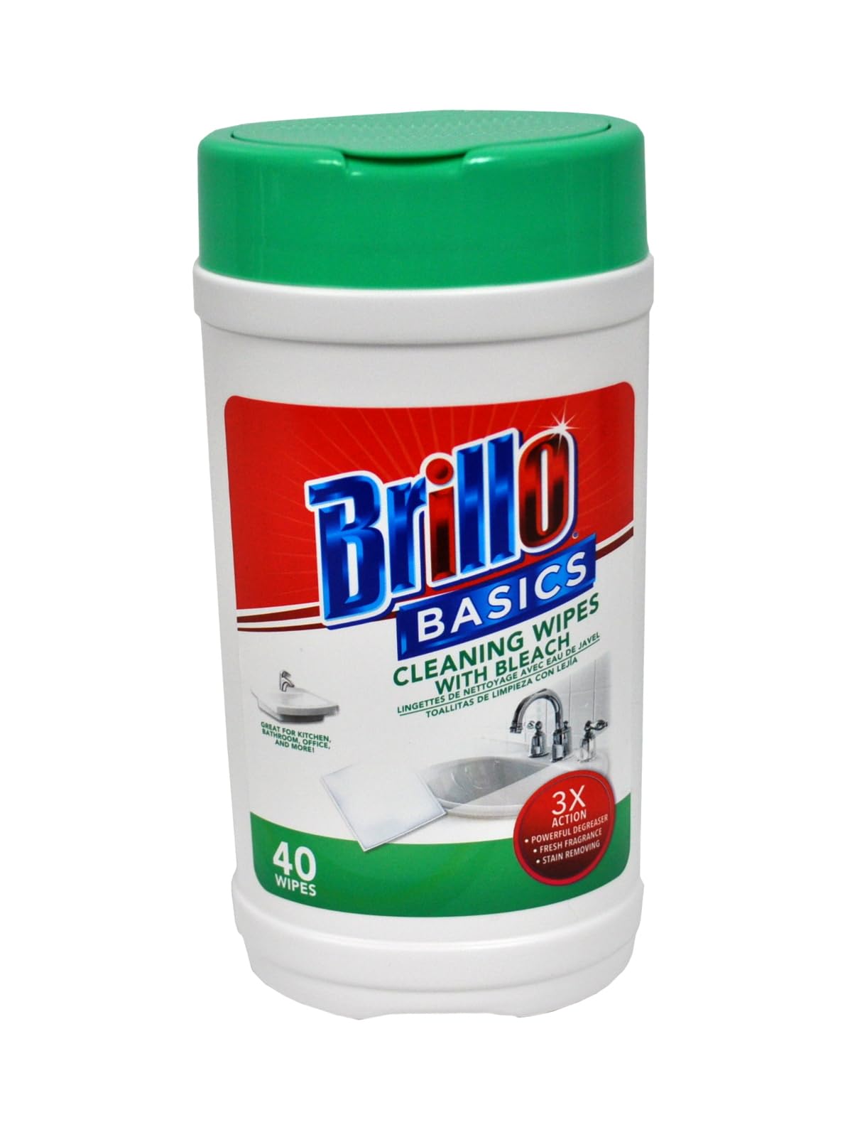 Brillo Basics Multi Surface Cleaning Wipes With Bleach 40 Wipes