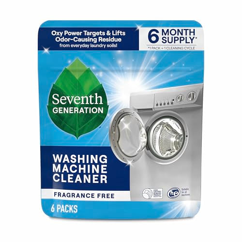 Seventh Generation Washing Machine Cleaner 6 Count Free & Clear Targets Odor-Causing Residue Powered by Oxy Power 4.2 oz