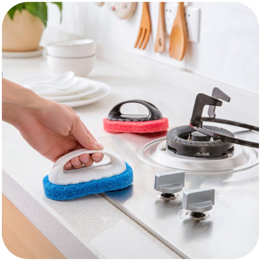 Youlixuess Best Kitchen Floor Bath Tile & Tub Scrubber Kitchen Bathroom Household Scrub Brush Non Scratch Scouring Griddle Pad
