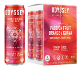 Odyssey Elixir Sparkling Adaptogen Drink, Low Calorie Drinks with L Theanine, Lions Mane, Cordyceps and Green Tea Caffeine for Energy and Focus