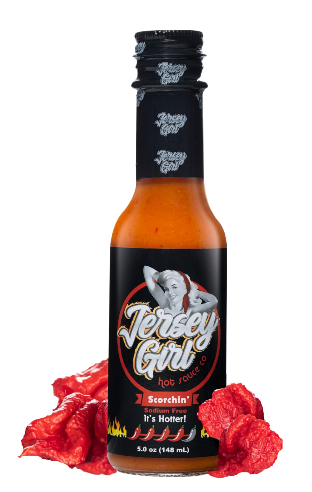 Jersey Girl Hot Sauce Co Scorchin' Hot Sauce - Made with Carolina Reaper & Dragon's Breath Peppers/2 of the Hottest Peppers in the World - All