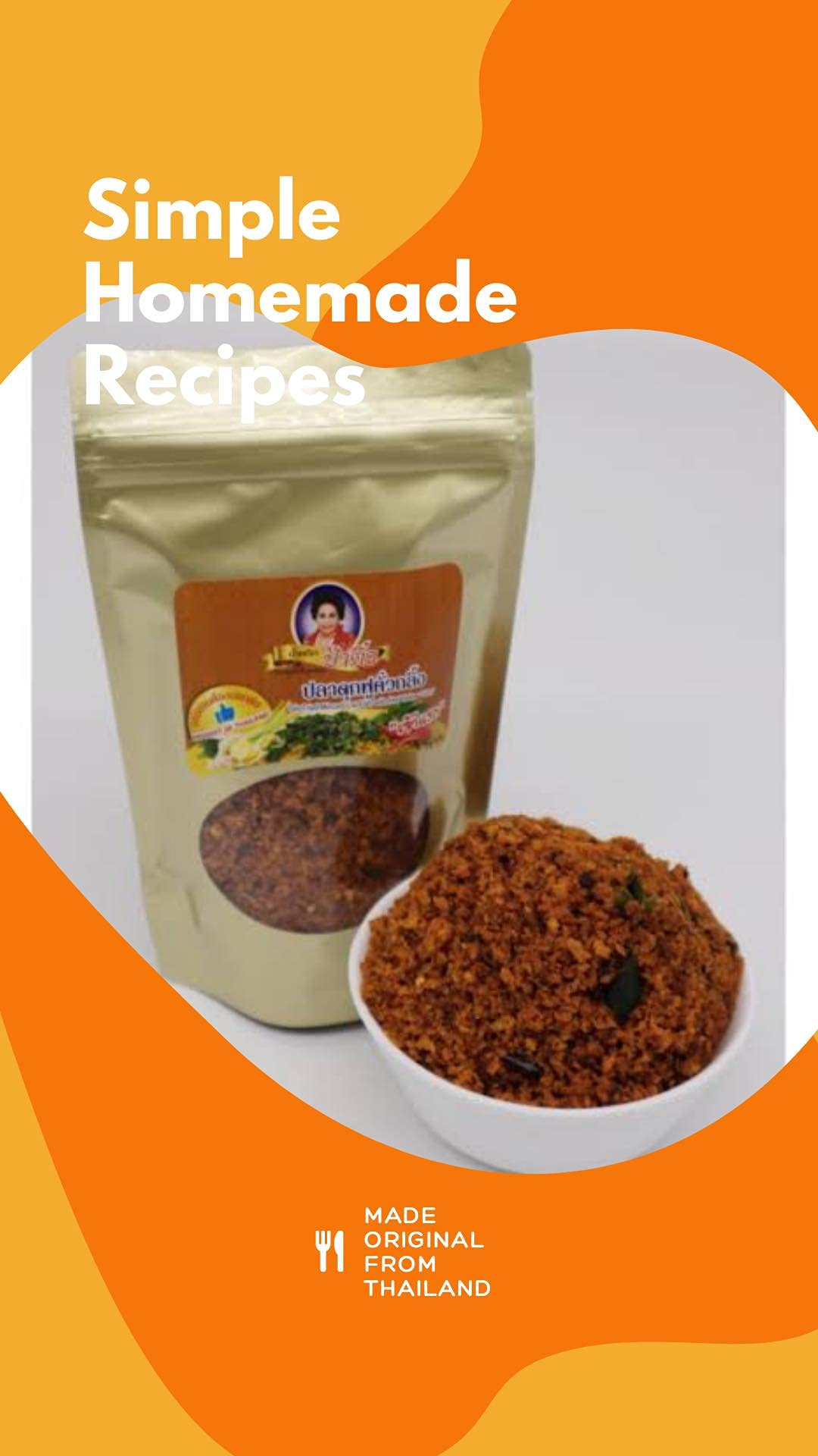 MADE IN THAILAND - THAI FOOD RECOMMEND - 2 PACK OF STIR FRIED MINCED Catfish WITH HOT YELLOW CURRY WITH VERY CRISPY TEXTURE - Pla Dook Fu Kua Kling