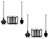 ToiletTree Products Modern Deluxe Freestanding Toilet Brush and Plunger Combo - 5.5" x 9.5" x 18.5" (2 Pack)