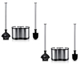 ToiletTree Products Modern Deluxe Freestanding Toilet Brush and Plunger Combo - 5.5" x 9.5" x 18.5" (2 Pack)