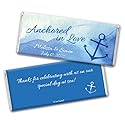 25 Nautical Wedding Favors for Guests Personalized Wrappers for Chocolate Bars (25 Pack) - Bridal Shower Favors for Guests