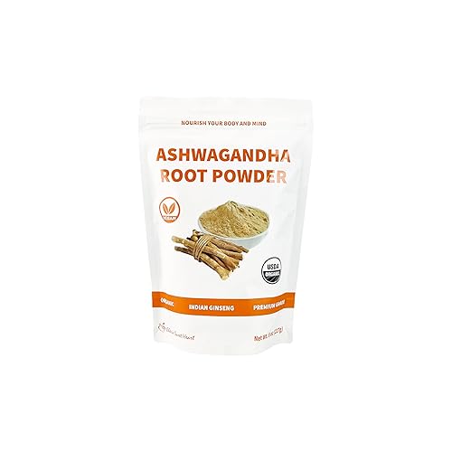 Cherie Sweet Heart Organic Ashwagandha Root Powder, 8oz Resealable Bag 227g