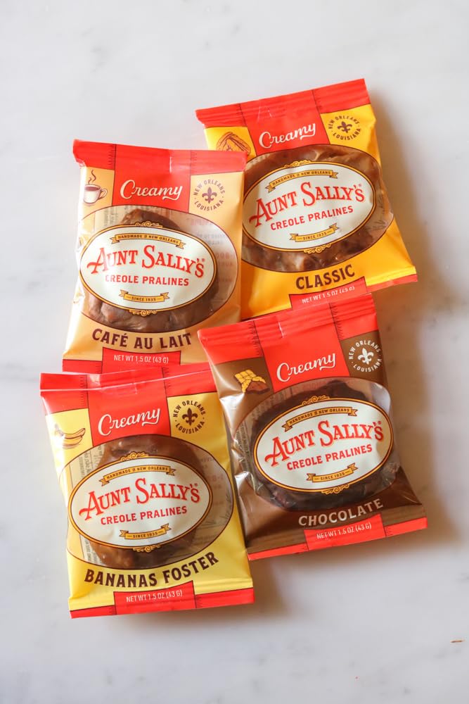 Aunt Sally's Creamy Assorted Pralines- 12 count box- New Orleans Most Famous Praline- Handmade Pecan Candy