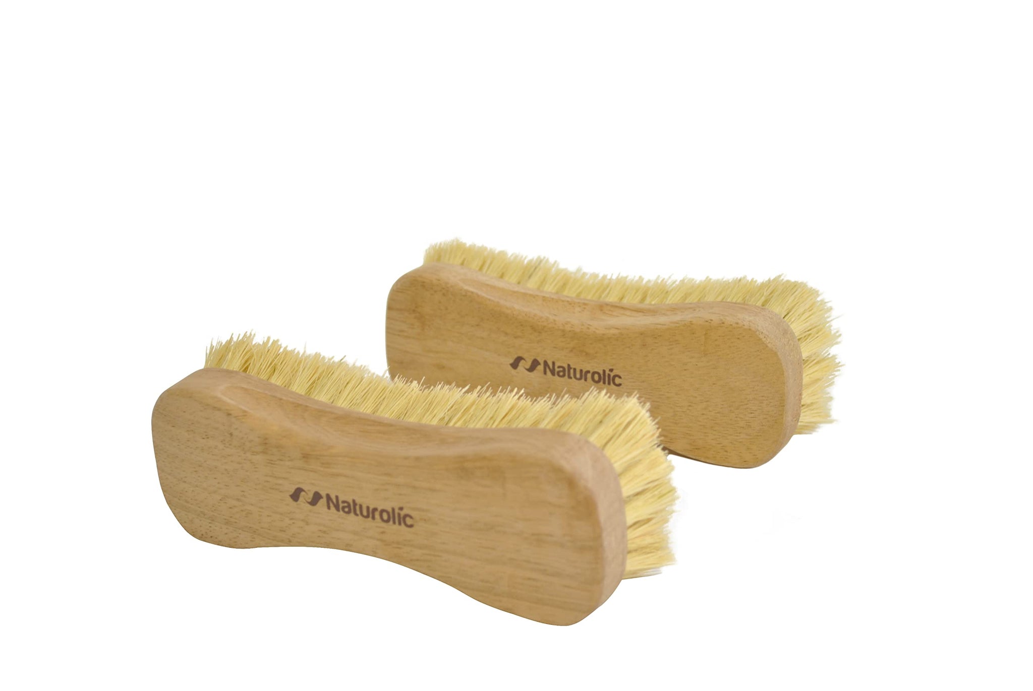 All-Natural Wooden Scrub Brush Set | Eco-Friendly Cleaning Brush Set with Tampico Bristles | Floor Scrub Brush & Shower Scrubber for Bathroom, Tub