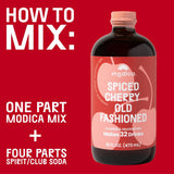 Modica Spiced Cherry Old Fashioned - Premium Non-Alcoholic Cocktail & Mocktail Mixer (32 Servings) Created by Award-Winning Mixologist