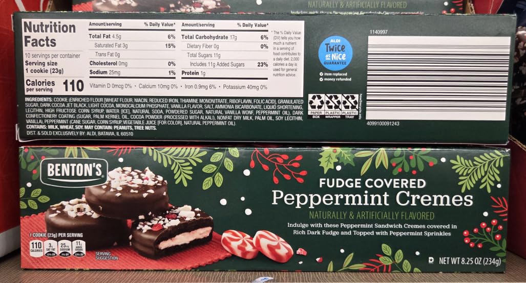 Benton's Fudge Covered Peppermint Cremes 8.25oz 234g (Two Boxes)