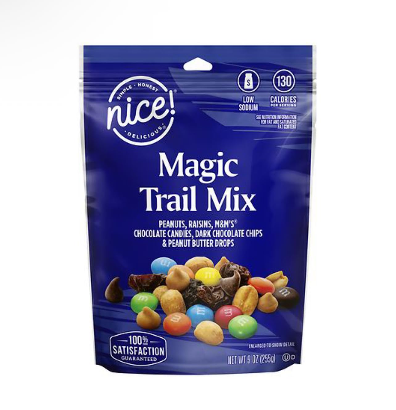 Magic Trail Mix with Peanuts, Raisins, Candies, Dark Chocolate Chips, Peanut Butter Drops, 9 oz Low Sodium Snack