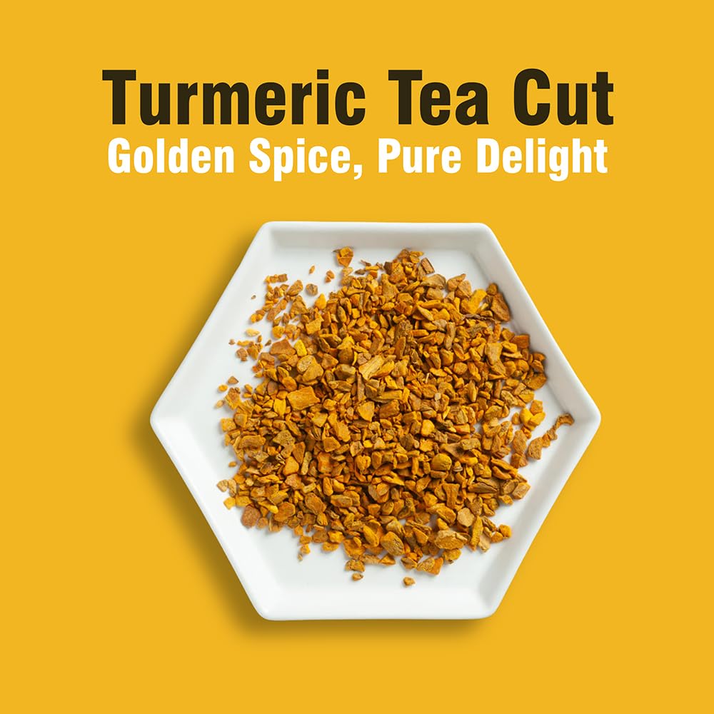 Turmeric Root Cut & Sifted for Herbal Tea 100 g | Flavorful Indian Spice | Dried Pieces | Naturally Dried Curcuma Longa | Turmeric Tea Cut by Hebhac