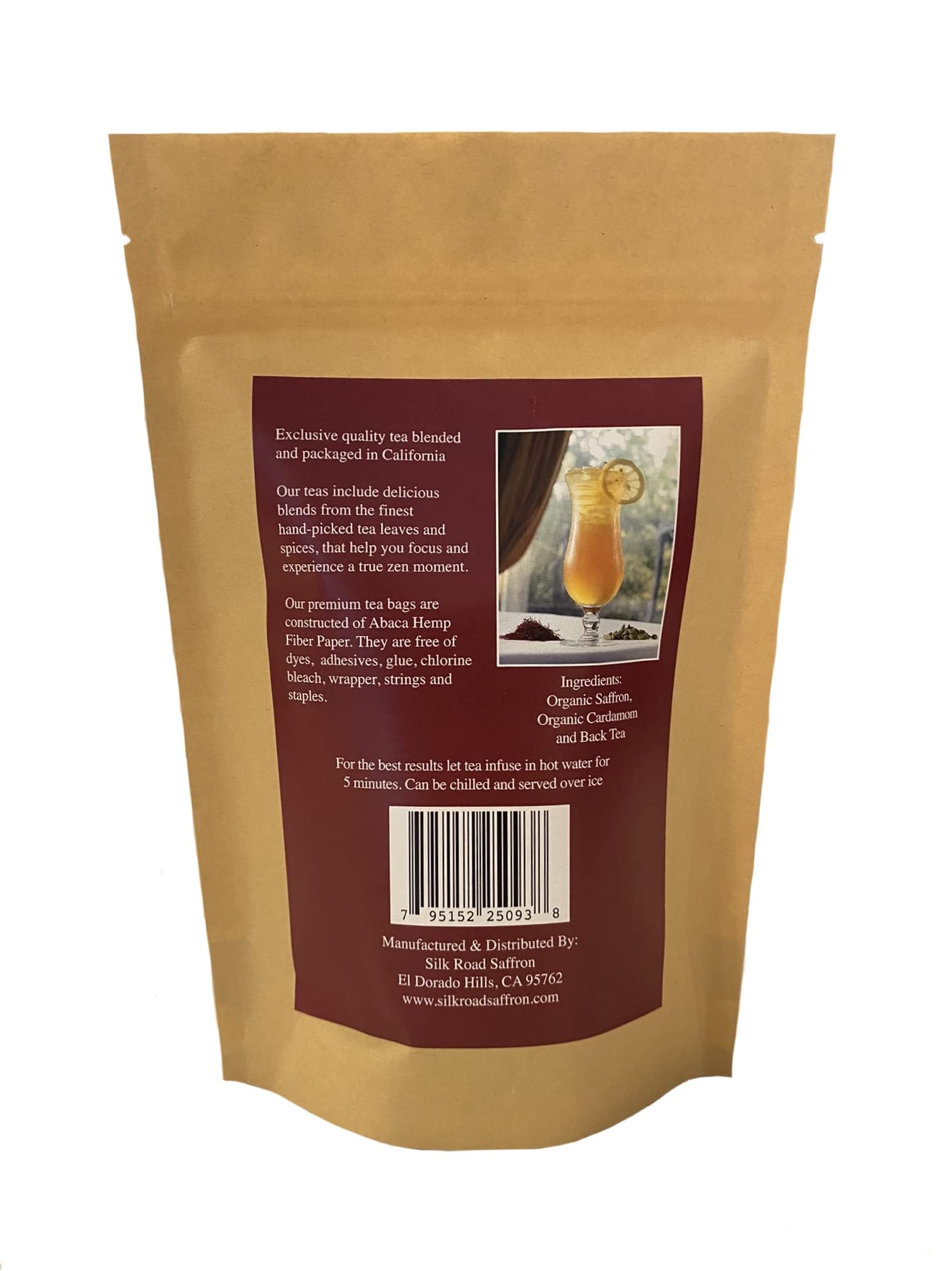 Organic Saffron Organic Ginger Herbal Tea - for better health and wellness (Pack of 1, Saffron Cardamom Black Tea)