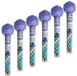 Original Chocolatey Candies in Cane with Snowflake Topper - 1.5 oz, Metallic White, Blue, Purple & Green Candies, Festive Lavender Tube for Holiday