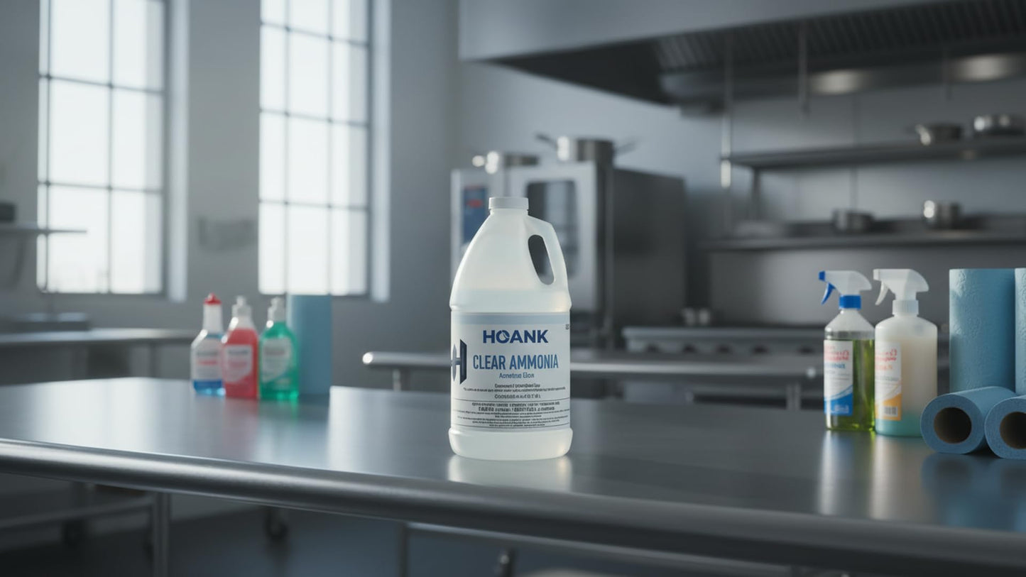 (Pack of 8) - Clear Ammonia Cleaner Liquid, Multi-Surface Cleaning Solution | Removes Grease, Hard Water Stains and Odors - Multipurpose Kitchen