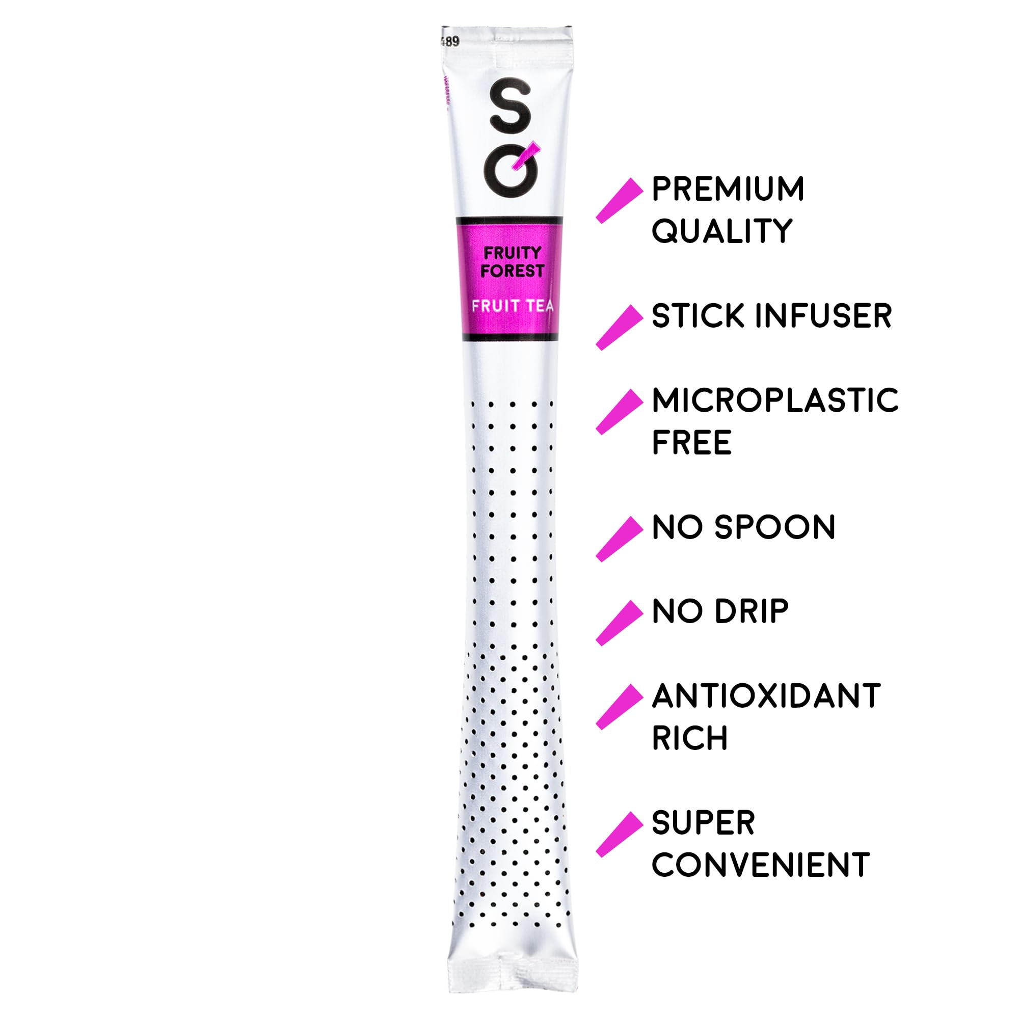 Sticksology Fruity Forest Tea Sticks - Fruity Black Tea Infuser Sticks, Mess-Free Tea Stirrers, Medium Caffeine, 15 Pack