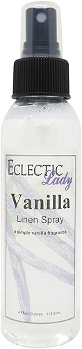 Vanilla Linen Spray, 8 ounces - Eclectic Lady Sheet and Linen Spray - No Artificial Colors, Parabens, or Preservatives - Long-Lasting Scent for Bed