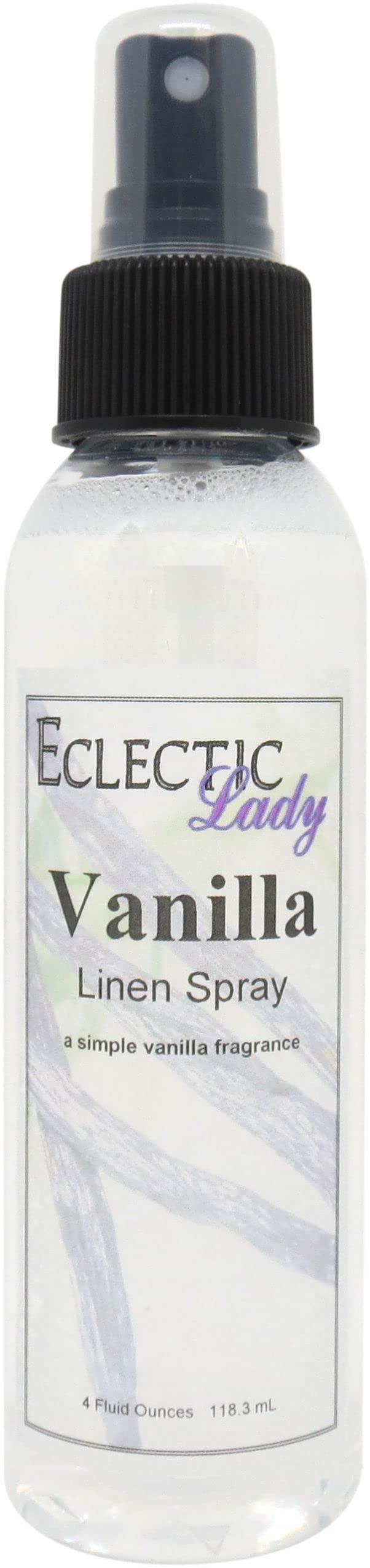 Vanilla Linen Spray, 8 ounces - Eclectic Lady Sheet and Linen Spray - No Artificial Colors, Parabens, or Preservatives - Long-Lasting Scent for Bed