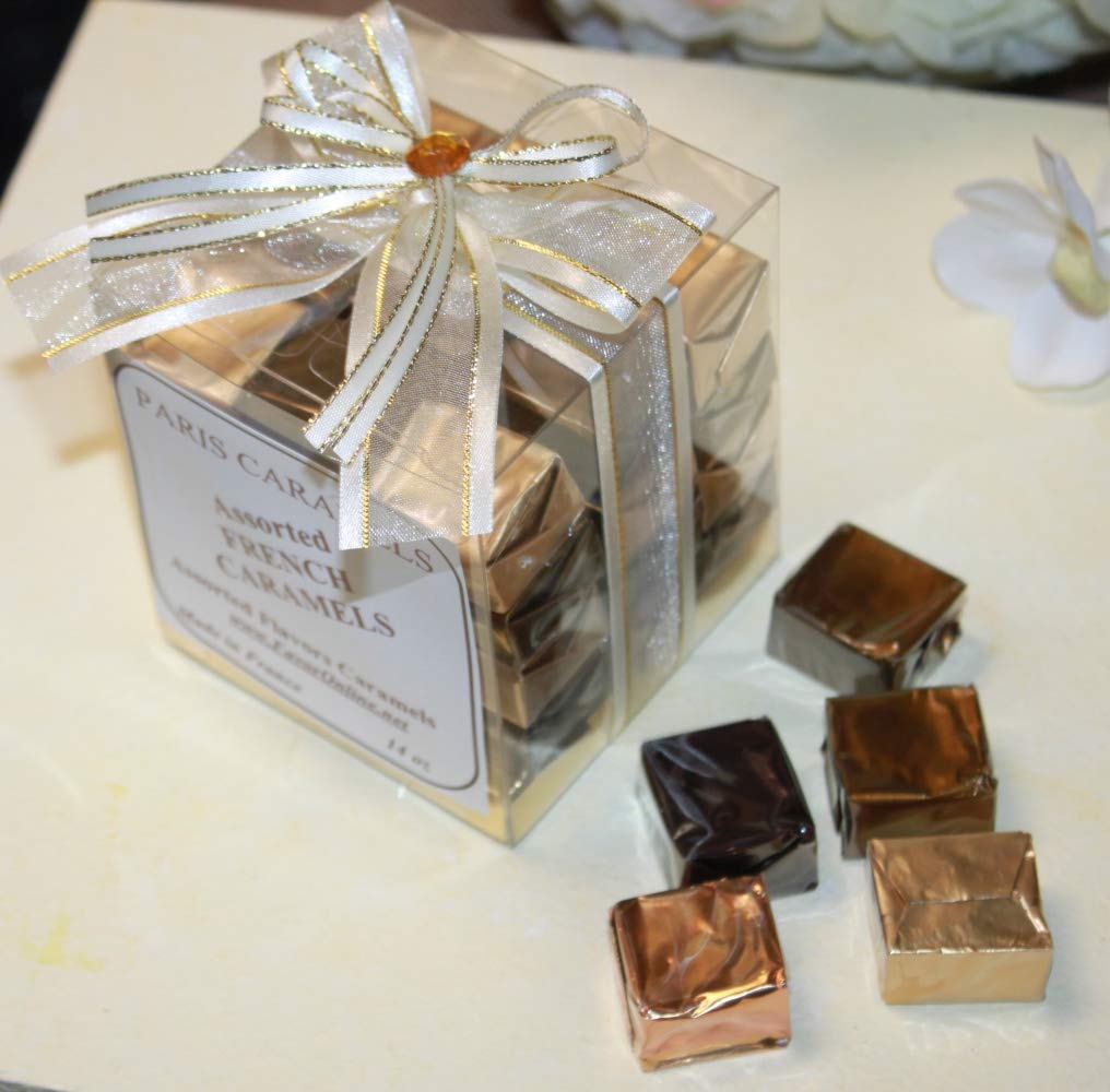 Paris Caramel Assorted Caramels: French Gourmet Caramels with Butter 4 Flavors, 14 oz. 36 PC