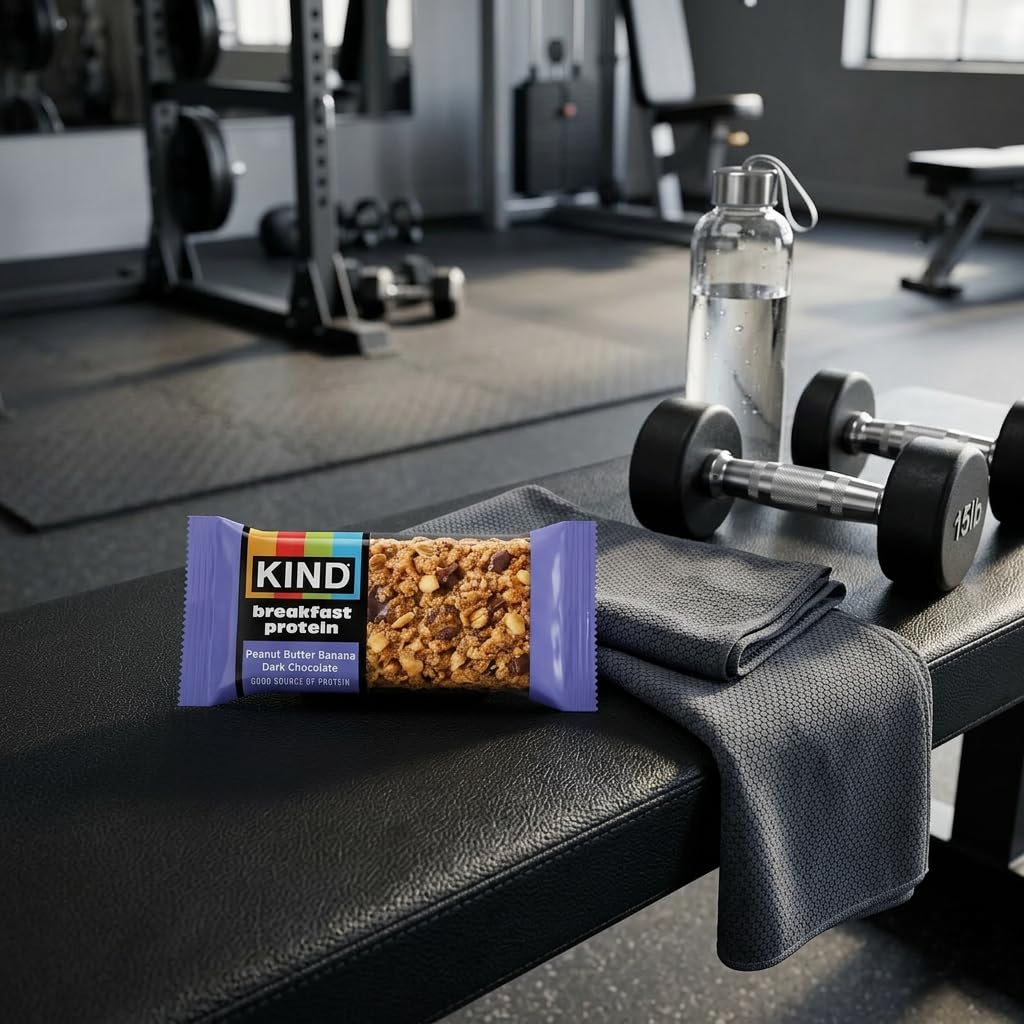 KIND Breakfast Protein Bars Variety Pack - 40 Count (20 Packs, 2 Bars Each) - Dark Chocolate Cocoa, Apple Cinnamon, Caramel Peanut, Peanut Butter