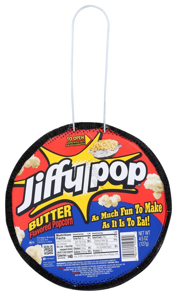 Jiffy Pop Butter-Flavored Popcorn, 4.5 oz (Pack of 4)