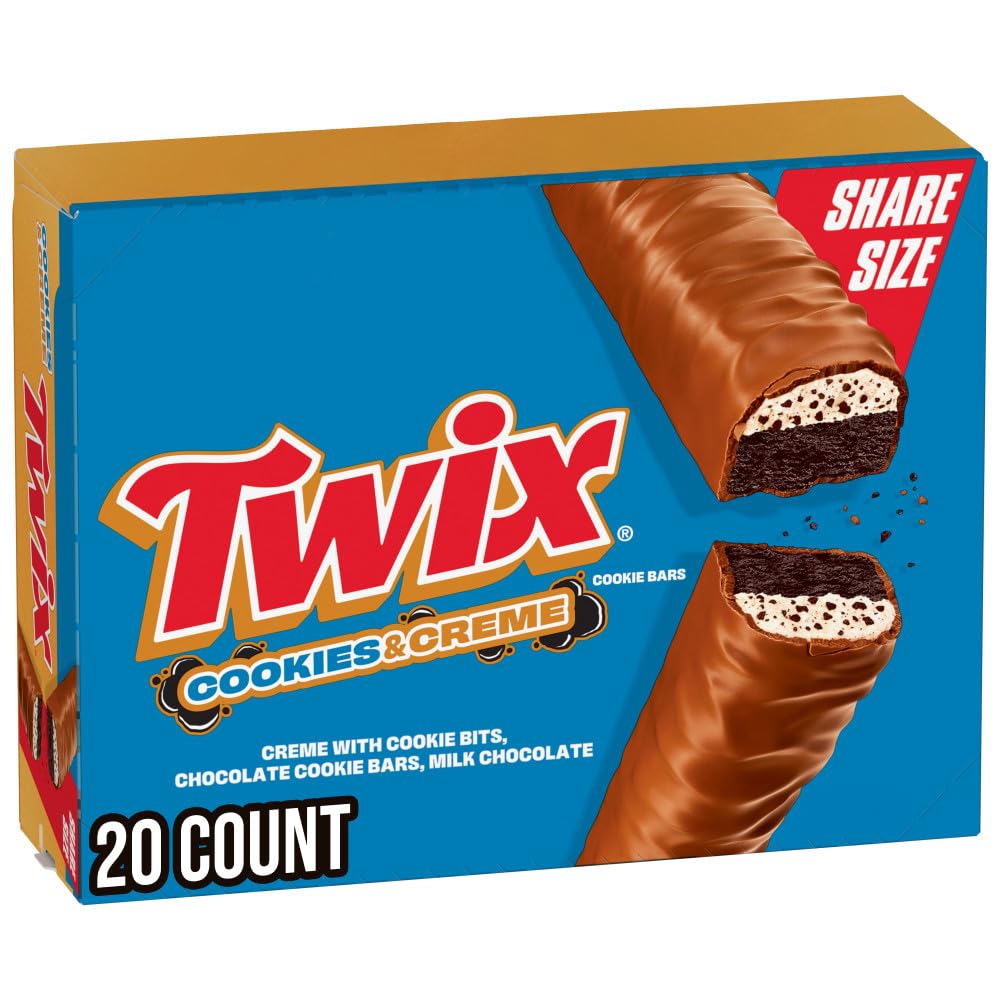 TWIX Cookies & Creme Chocolate Cookie Bar Candy, 4 To Go Size 2.87-Ounce (Pack of 20)