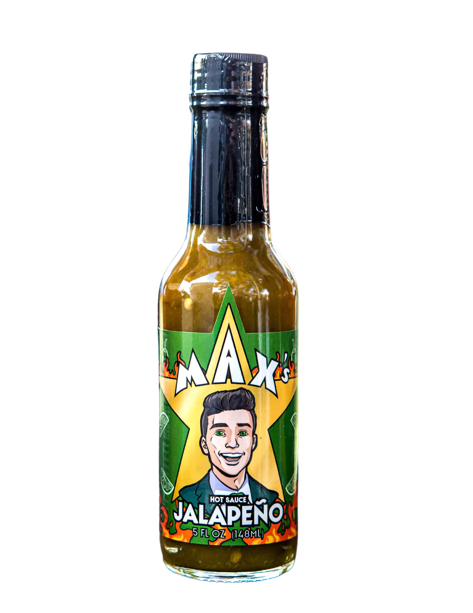 Max Flame-ous Jalapeño Hot Sauce - Earthy & Zesty | Mild 2/5 Heat | Perfect for Topping Eggs & Pork | Cooking | Best, Young, Unique Flavor, Tasty |